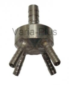 Difuzor na sodu inox 303,vstup D.7mm, 4 výstupy D.4,4mm